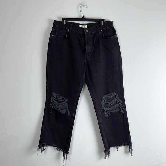 We The Free The Maggie Midrise Straight leg jeans Washed Black Size 31 - Picture 2 of 12